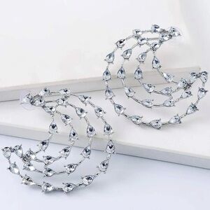 🌙 Moon shaped rhinestone earrings​​​​​​ ✨​​​​​